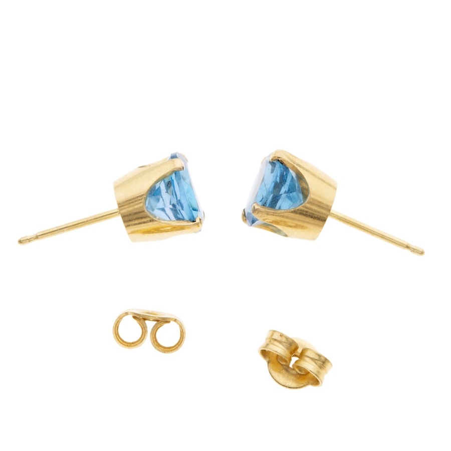 Image 982987_ALTMORE2.jpg, Product 982-987 / Price $595.00, 14K Yellow Gold 2.9ctw Blue Topaz Stud Earrings from Estate Jewel Finds on TSC.ca's Jewellery department
