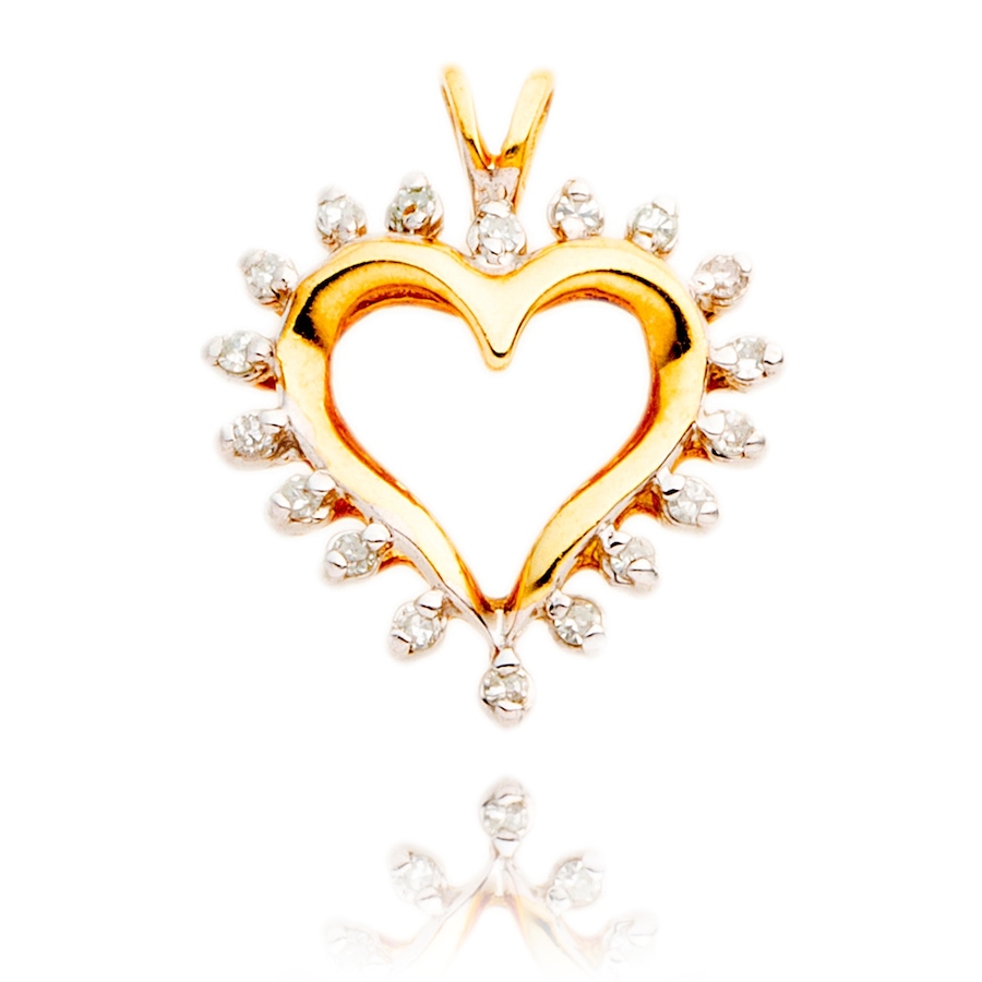 Image 982989.jpg, Product 982-989 / Price $425.00, 10K Yellow Gold Diamond Heart Pendant from Estate Jewel Finds on TSC.ca's Jewellery department