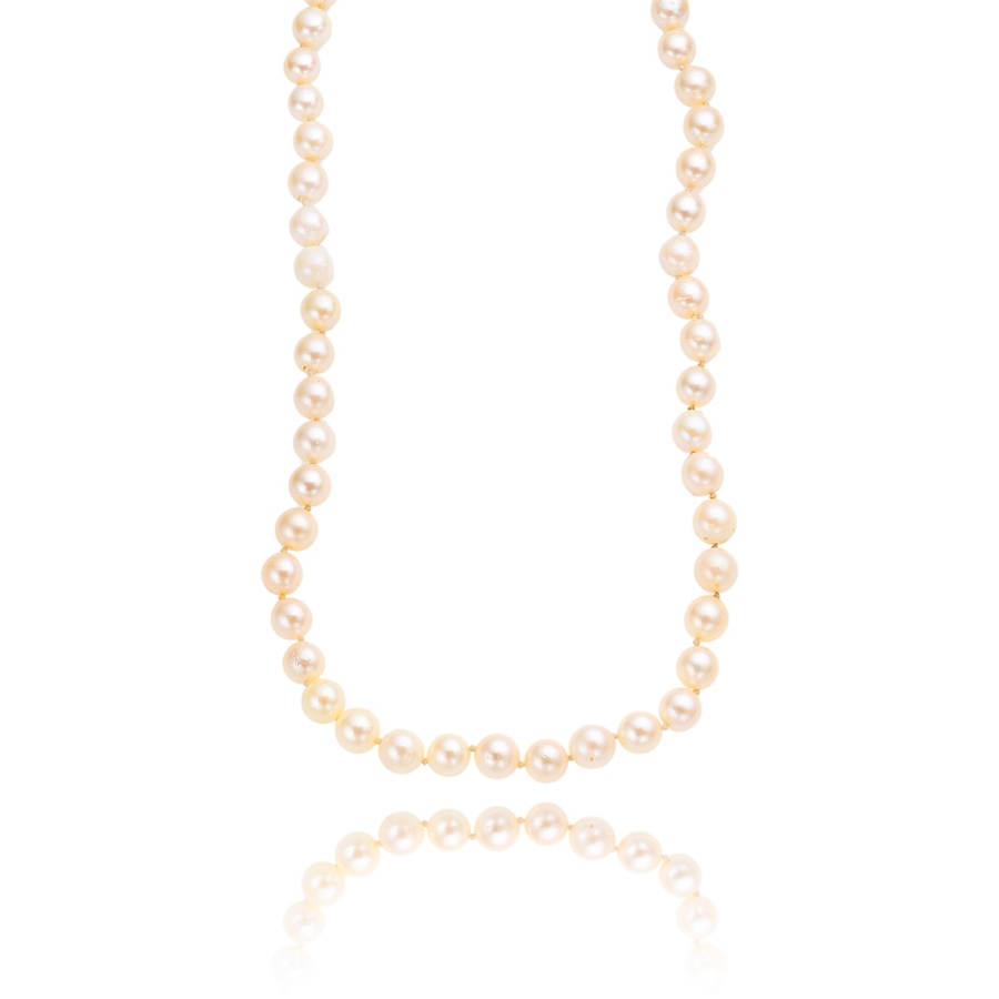 Image 982994.jpg, Product 982-994 / Price $1,495.00, Hand Assembled Matinee Length Cultured Pearl Necklace With 14K Yellow Gold Clasp from Estate Jewel Finds on TSC.ca's Jewellery department