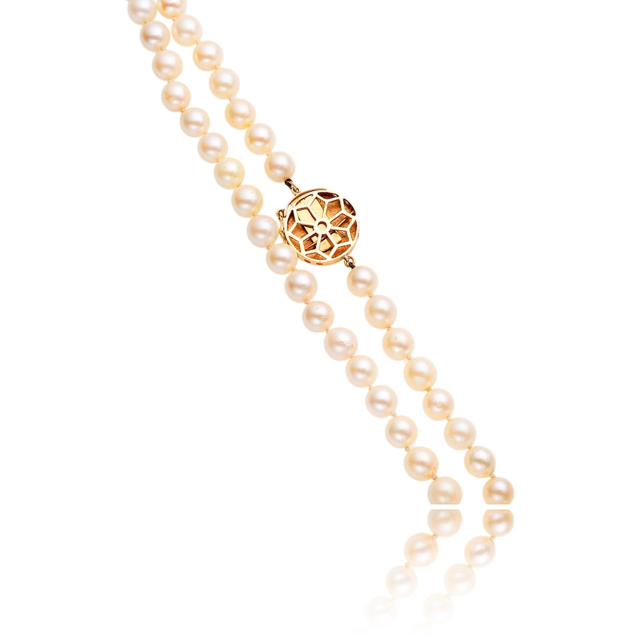 Image 982994_ALTMORE2.jpg, Product 982-994 / Price $1,495.00, Hand Assembled Matinee Length Cultured Pearl Necklace With 14K Yellow Gold Clasp from Estate Jewel Finds on TSC.ca's Jewellery department