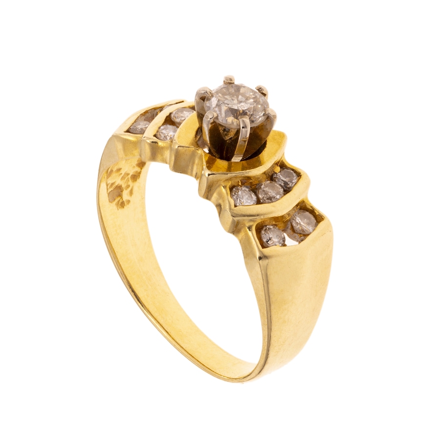 Image 982996_ALTMORE1.jpg, Product 982-996 / Price $2,495.00, 14K Yellow And White Gold Hand-Assembled Fancy Design Diamond Engagement Ring 0.70ctw from Estate Jewel Finds on TSC.ca's Jewellery department