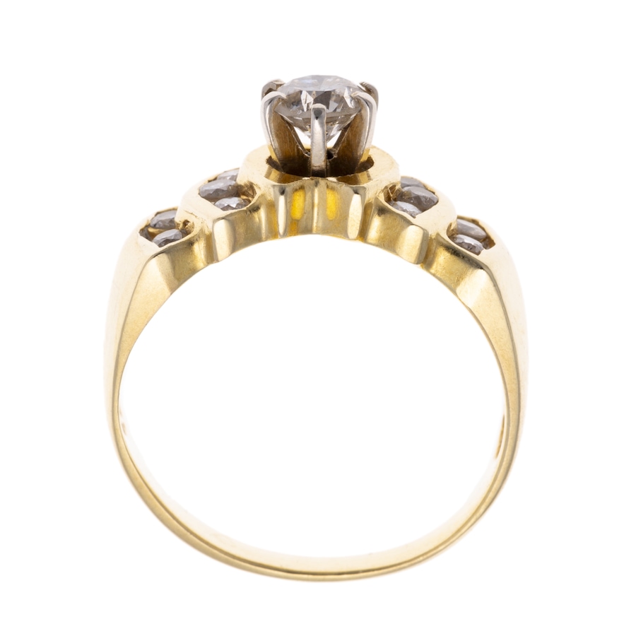 Image 982996_ALTMORE2.jpg, Product 982-996 / Price $2,495.00, 14K Yellow And White Gold Hand-Assembled Fancy Design Diamond Engagement Ring 0.70ctw from Estate Jewel Finds on TSC.ca's Jewellery department