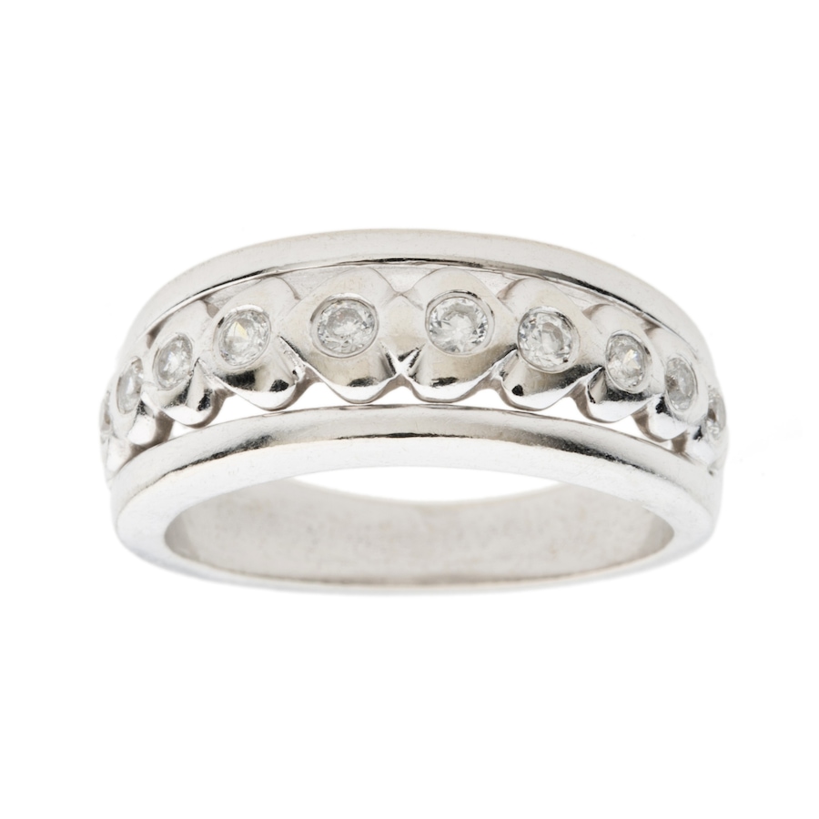Image 982997_ALTMORE1.jpg, Product 982-997 / Price $1,950.00, 14K White Gold Bezel Set Ring with Cubic Zirconias from Estate Jewel Finds on TSC.ca's Jewellery department