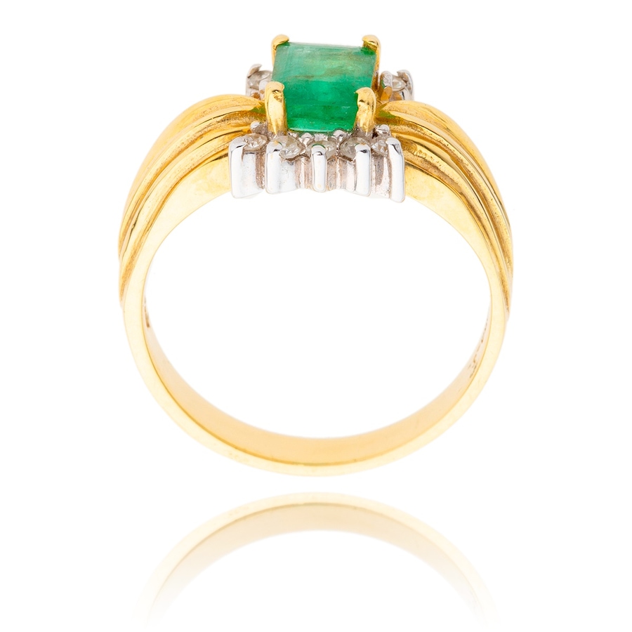 Image 982998_ALTMORE2.jpg, Product 982-998 / Price $1,495.00, 14K Yellow Gold Emerald Cut Emerald And Diamond Ring from Estate Jewel Finds on TSC.ca's Jewellery department