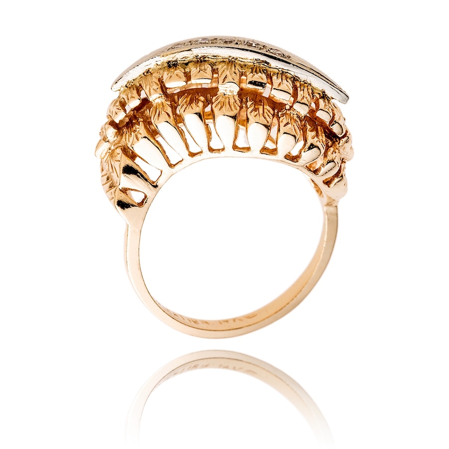 Image 983002_ALTMORE2.jpg, Product 983-002 / Price $2,695.00, 14K Yellow & White Gold Hand Assembled Leaf Accent Ring from Estate Jewel Finds on TSC.ca's Jewellery department