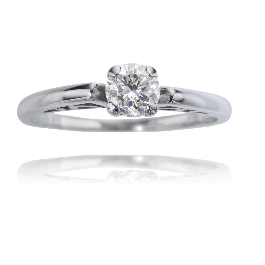 Image 983005_ALTMORE1.jpg, Product 983-005 / Price $1,995.00, 18K White Gold 4-Prong Solitaire 0.50ct Diamond Engagement Ring from Estate Jewel Finds on TSC.ca's Jewellery department