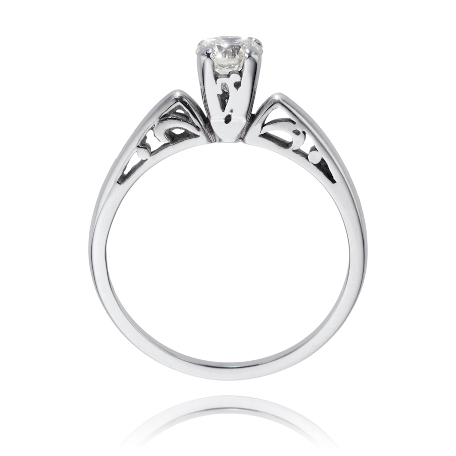 Image 983005_ALTMORE2.jpg, Product 983-005 / Price $1,995.00, 18K White Gold 4-Prong Solitaire 0.50ct Diamond Engagement Ring from Estate Jewel Finds on TSC.ca's Jewellery department