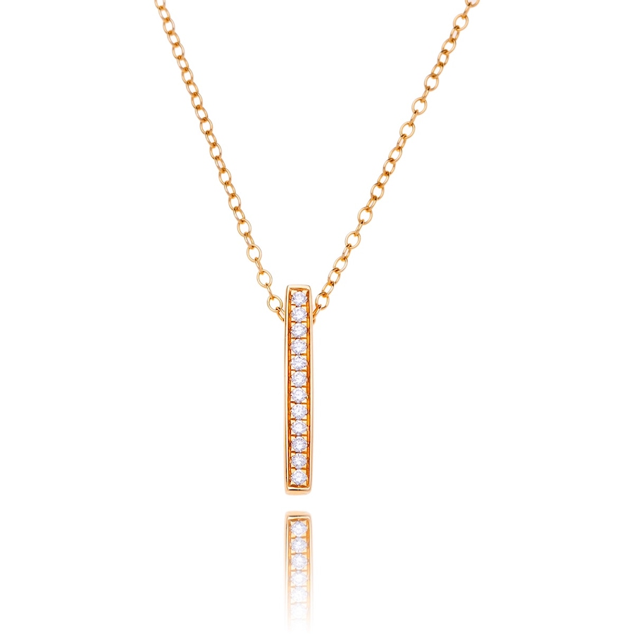 Image 983014.jpg, Product 983-014 / Price $995.00, 14K Yellow Gold Vertical Diamond Pendant With Chain from Estate Jewel Finds on TSC.ca's Jewellery department