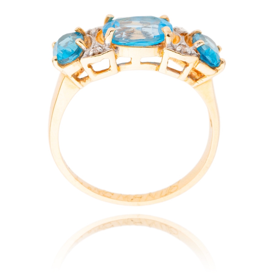 Image 983016_ALTMORE2.jpg, Product 983-016 / Price $795.00, 14K Yellow Gold 3-Across Blue Topaz Ring from Estate Jewel Finds on TSC.ca's Jewellery department