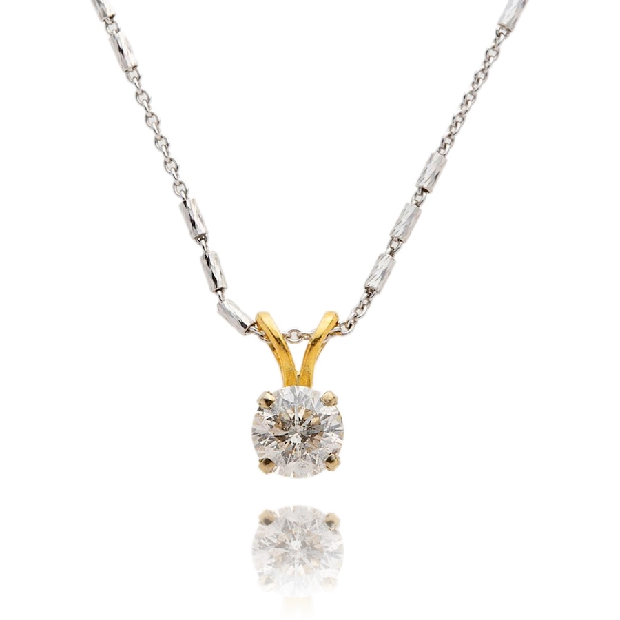 Image 983018.jpg, Product 983-018 / Price $1,495.00, 14K White Gold 4-Prong 0.52ct Diamond Solitaire Pendant With Chain from Estate Jewel Finds on TSC.ca's Jewellery department