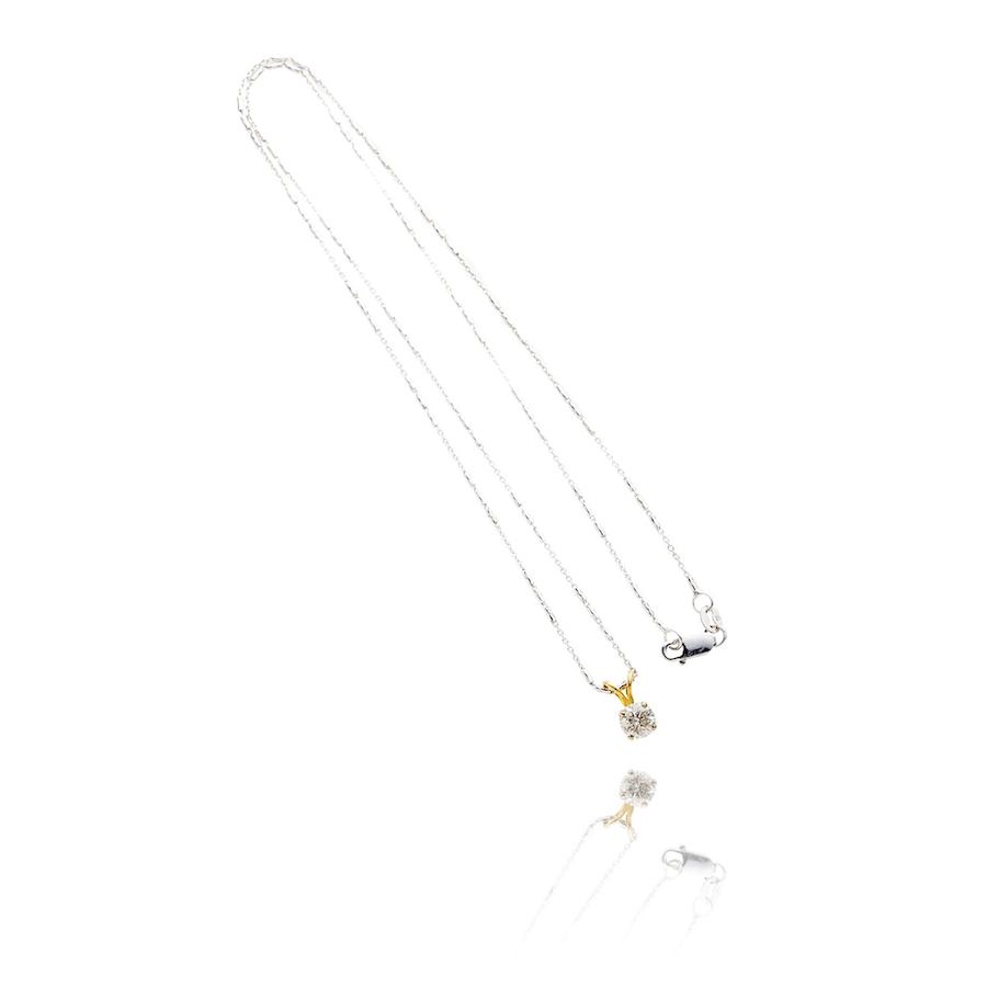 Image 983018_ALTMORE2.jpg, Product 983-018 / Price $1,495.00, 14K White Gold 4-Prong 0.52ct Diamond Solitaire Pendant With Chain from Estate Jewel Finds on TSC.ca's Jewellery department