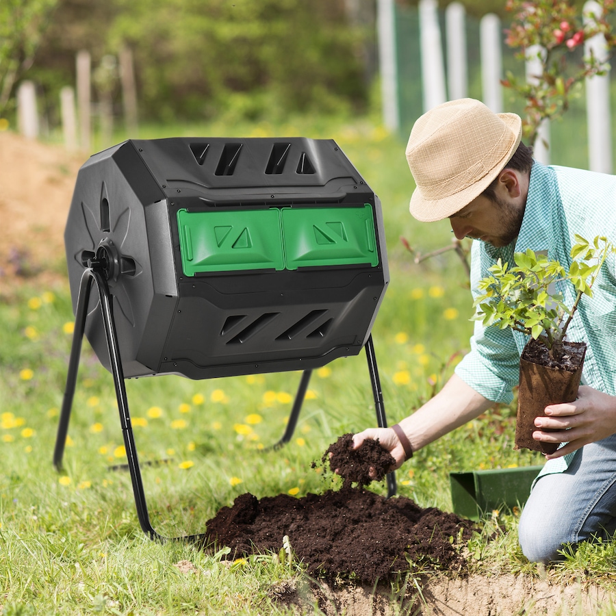 Image 983023_ALTMORE1.jpg, Product 983-023 / Price $94.99 - $99.99, Outsunny 43 Gallon (160L) Tumbling Compost Bin with Sliding Doors from Outsunny on TSC.ca's Home & Garden department