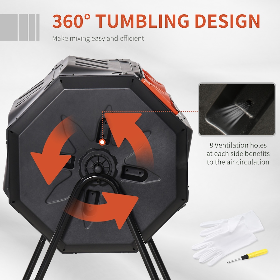 Image 983023_ALTMORE13.jpg, Product 983-023 / Price $94.99 - $99.99, Outsunny 43 Gallon (160L) Tumbling Compost Bin with Sliding Doors from Outsunny on TSC.ca's Home & Garden department
