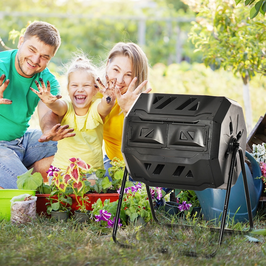 Image 983023_ALTMORE18.jpg, Product 983-023 / Price $94.99 - $99.99, Outsunny 43 Gallon (160L) Tumbling Compost Bin with Sliding Doors from Outsunny on TSC.ca's Home & Garden department