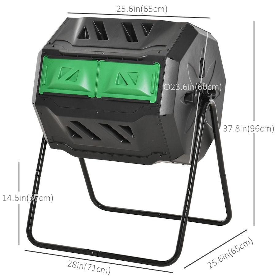 Image 983023_ALTMORE2.jpg, Product 983-023 / Price $94.99 - $99.99, Outsunny 43 Gallon (160L) Tumbling Compost Bin with Sliding Doors from Outsunny on TSC.ca's Home & Garden department