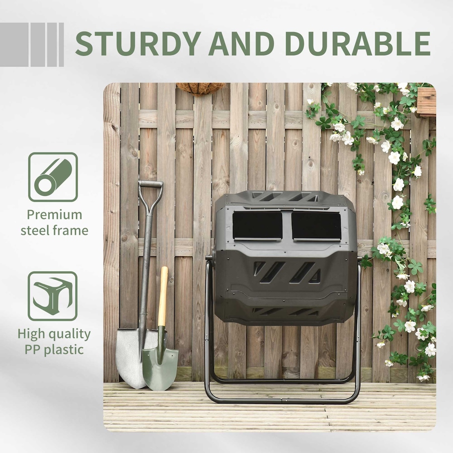 Image 983023_ALTMORE6.jpg, Product 983-023 / Price $94.99 - $99.99, Outsunny 43 Gallon (160L) Tumbling Compost Bin with Sliding Doors from Outsunny on TSC.ca's Home & Garden department