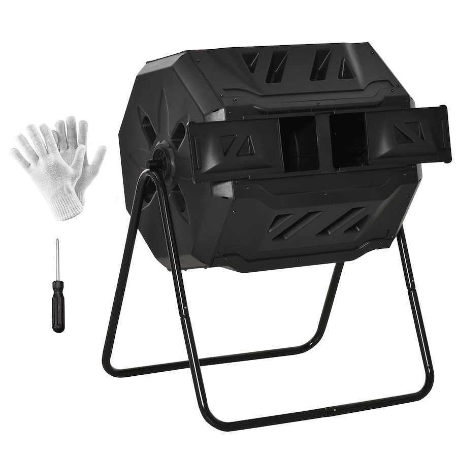 Image 983023_ST03.jpg, Product 983-023 / Price $94.99 - $99.99, Outsunny 43 Gallon (160L) Tumbling Compost Bin with Sliding Doors from Outsunny on TSC.ca's Home & Garden department