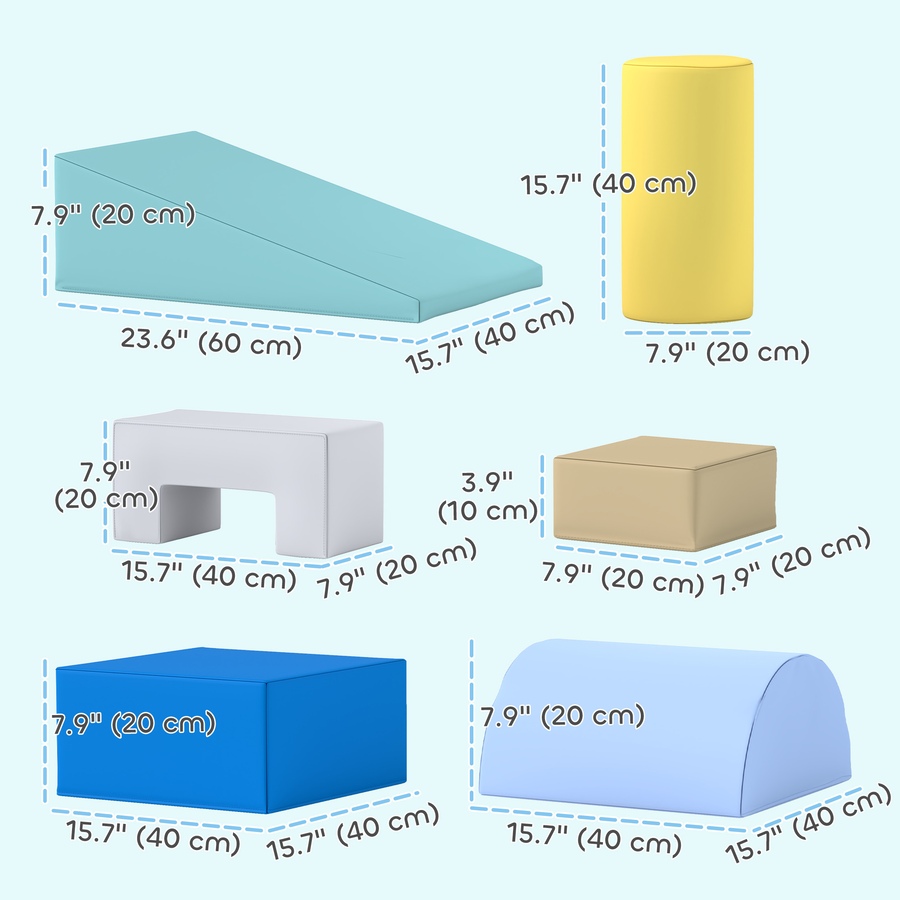 Image 983026_ALTMORE2.jpg, Product 983-026 / Price $0.00 - $89.99, Qaba Baby Climbing Toys Indoor, 6-Piece Foam Climbing Blocks for Toddlers from Qaba on TSC.ca's Home & Garden department