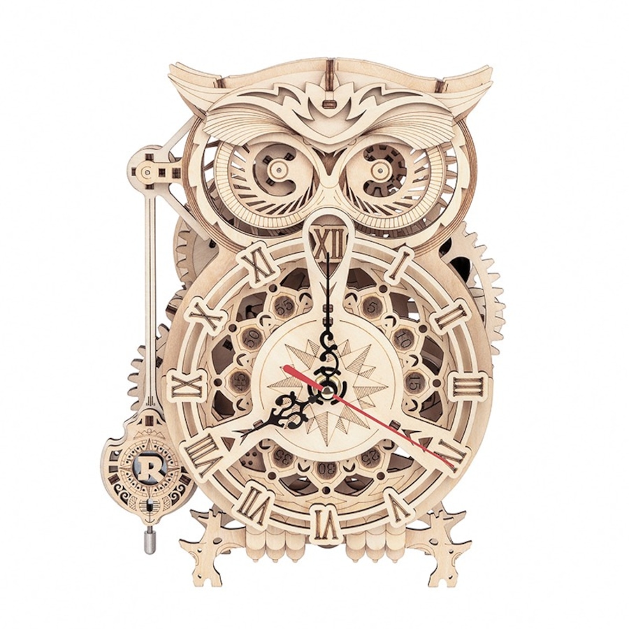 Image 983033.jpg, Product 983-033 / Price $59.99, ROKR Owl Clock LK503 3D Wooden Puzzle - 161 Pieces, Educational STEM Toy from Tradeopia on TSC.ca's Toys & Hobbies department
