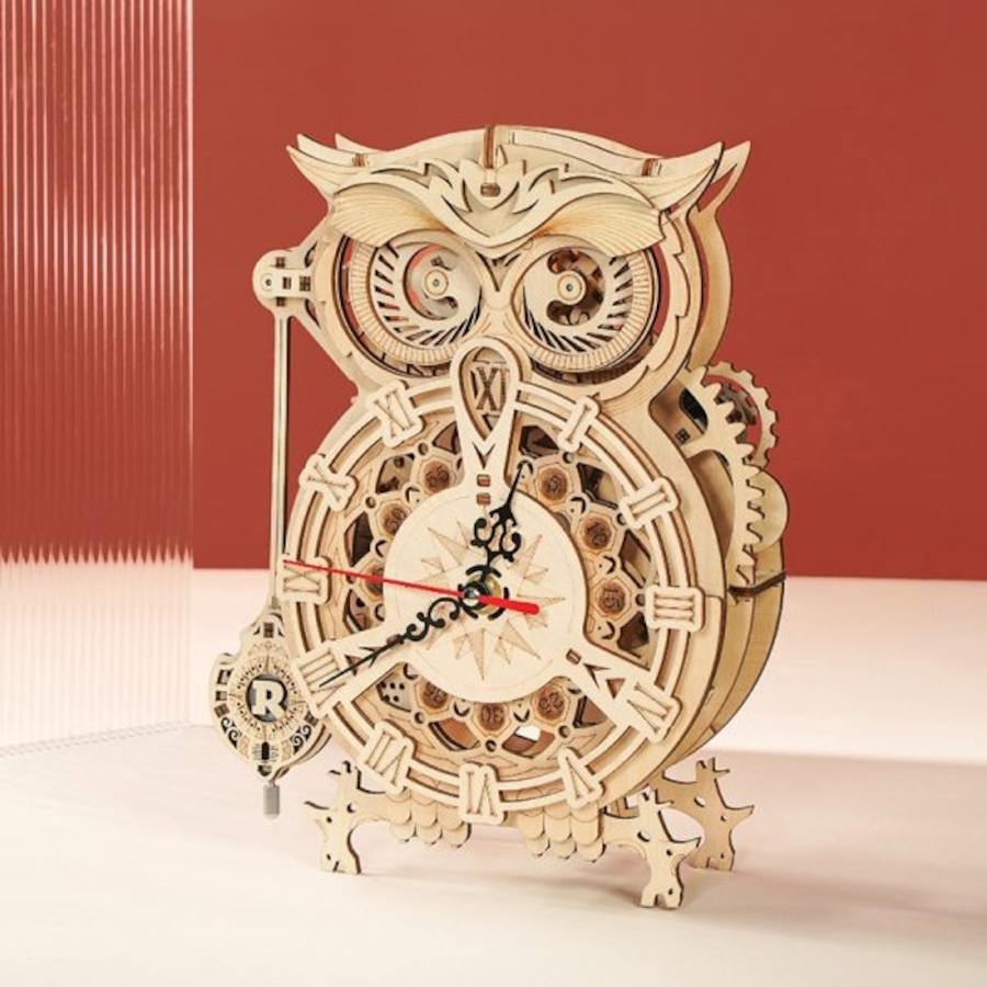 Image 983033_ALTMORE1.jpg, Product 983-033 / Price $59.99, ROKR Owl Clock LK503 3D Wooden Puzzle - 161 Pieces, Educational STEM Toy from Tradeopia on TSC.ca's Toys & Hobbies department