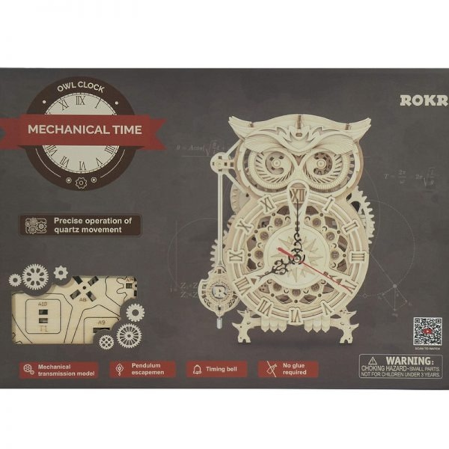 Image 983033_ALTMORE3.jpg, Product 983-033 / Price $59.99, ROKR Owl Clock LK503 3D Wooden Puzzle - 161 Pieces, Educational STEM Toy from Tradeopia on TSC.ca's Toys & Hobbies department