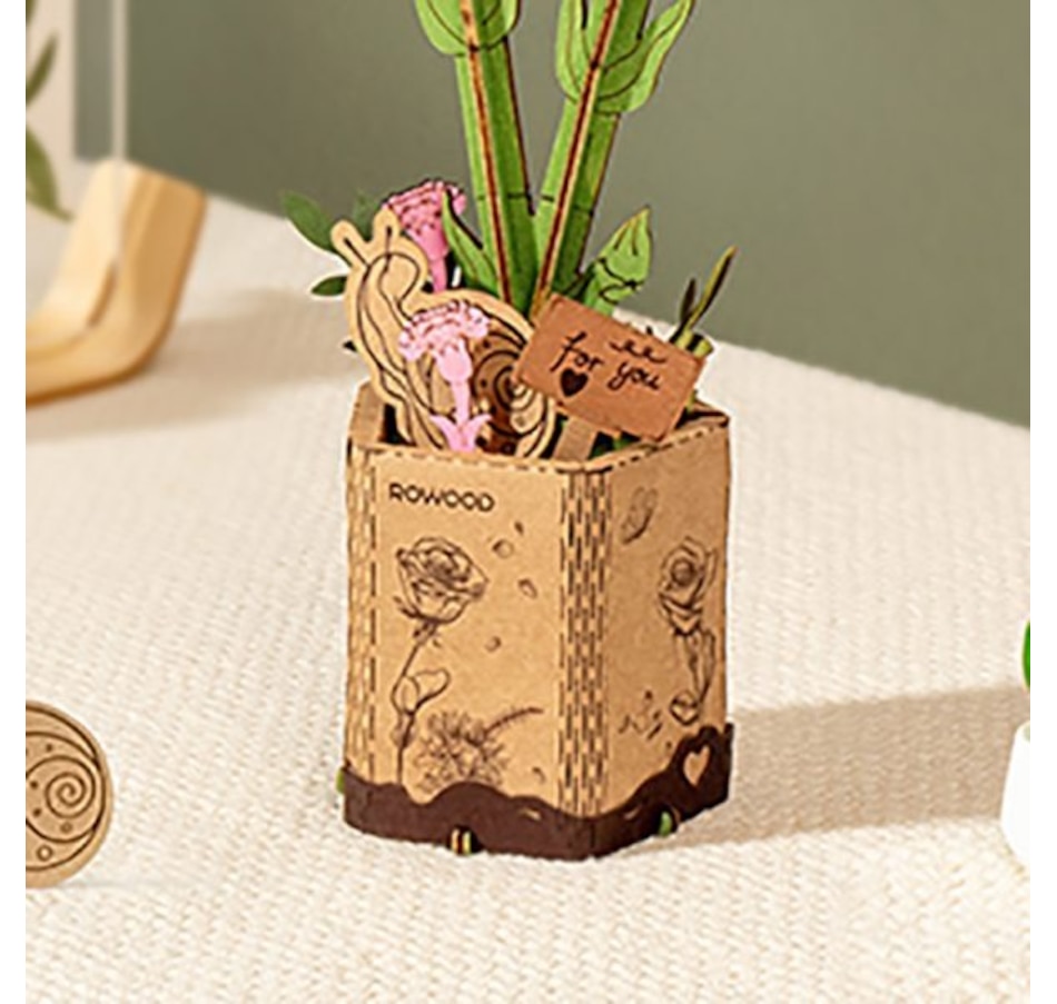 Image 983041_ALTMORE2.jpg, Product 983-041 / Price $21.99, ROWOOD Pink Carnation TW051 3D Wooden Puzzle - 124 Pieces, Beginner-Friendly, Educational STEM Toy from Tradeopia on TSC.ca's Toys & Hobbies department