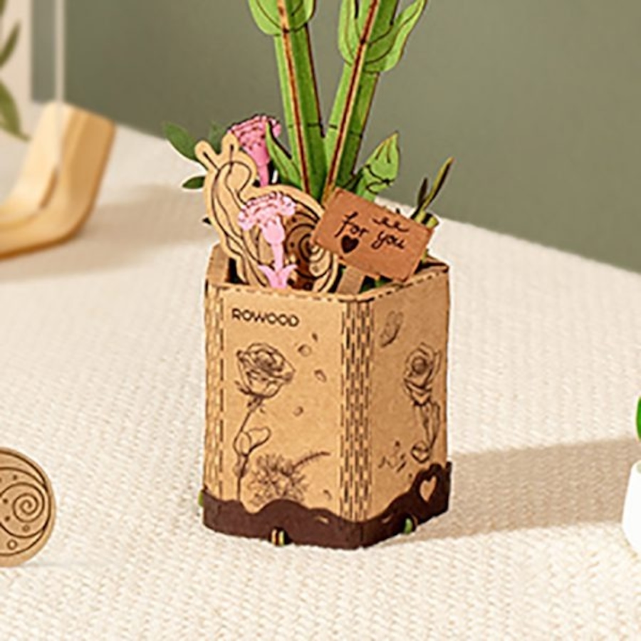Image 983041_ALTMORE2.jpg, Product 983-041 / Price $19.99, ROWOOD Pink Carnation TW051 3D Wooden Puzzle - 124 Pieces, Beginner-Friendly, Educational STEM Toy from Tradeopia on TSC.ca's Toys & Hobbies department