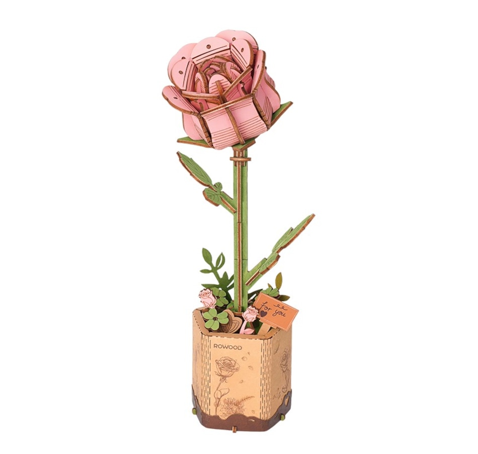 ROWOOD Pink Rose TW041 3D Wooden Puzzle - 104 Pieces, Beginner-Friendly, Educational STEM Toy ROWOOD Pink Rose TW041 3D Wooden Puzzle - 104 Pieces, Beginner-Friendly, Educational STEM Toy