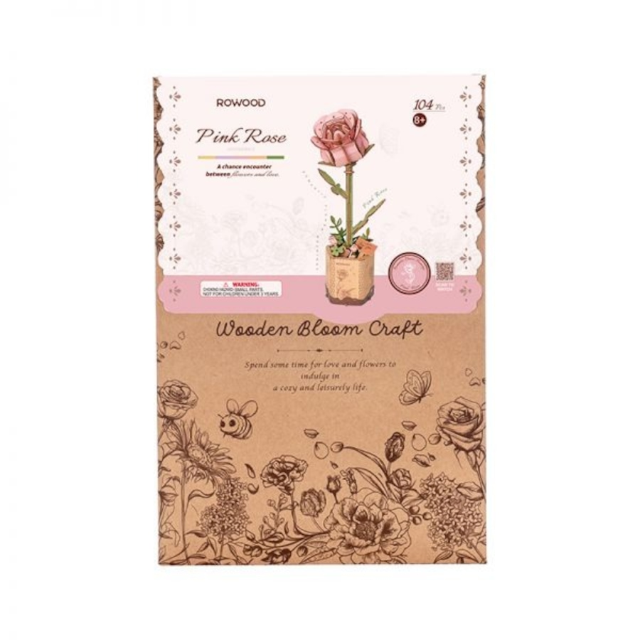 Image 983045_ALTMORE3.jpg, Product 983-045 / Price $14.97, ROWOOD Pink Rose TW041 3D Wooden Puzzle - 104 Pieces, Beginner-Friendly, Educational STEM Toy from Tradeopia on TSC.ca's Toys & Hobbies department