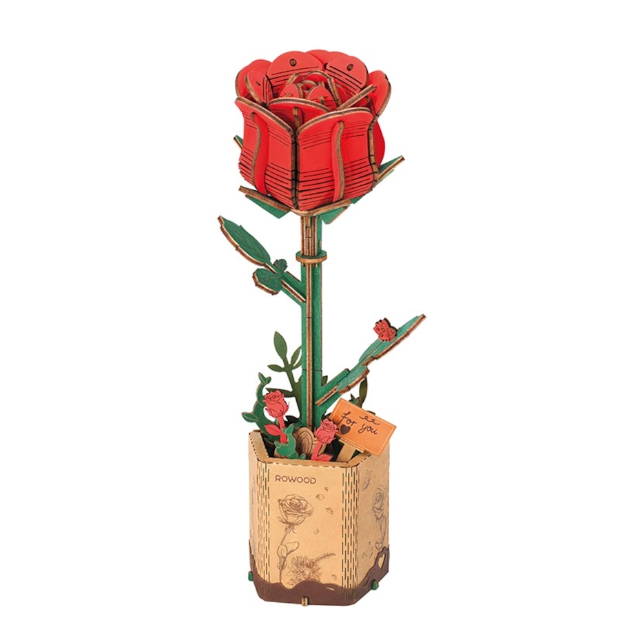 Image 983048.jpg, Product 983-048 / Price $14.97, ROWOOD Red Rose TW042 3D Wooden Puzzle - 106 Pieces, Beginner-Friendly, Educational STEM Toy from Tradeopia on TSC.ca's Toys & Hobbies department