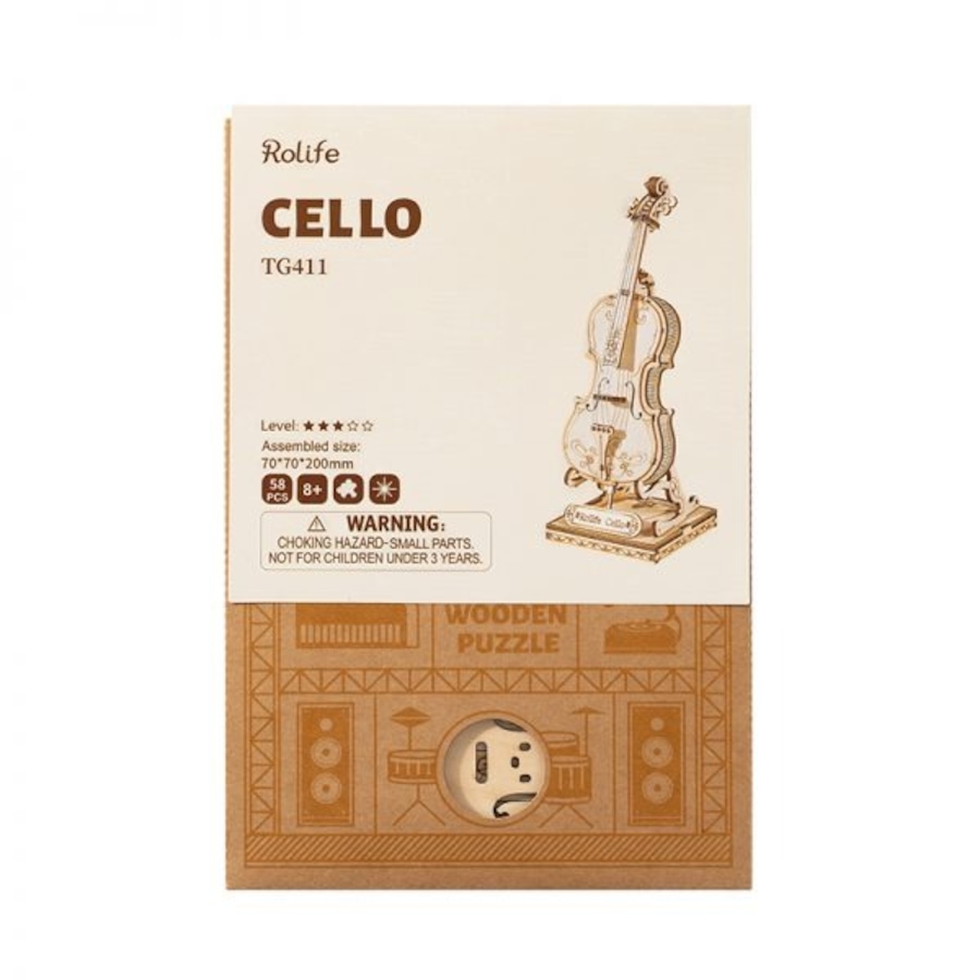 Image 983053_ALTMORE3.jpg, Product 983-053 / Price $14.99, Rolife Cello TG411 3D Wooden Puzzle - 58 Pieces, Educational STEM Toy from Tradeopia on TSC.ca's Toys & Hobbies department