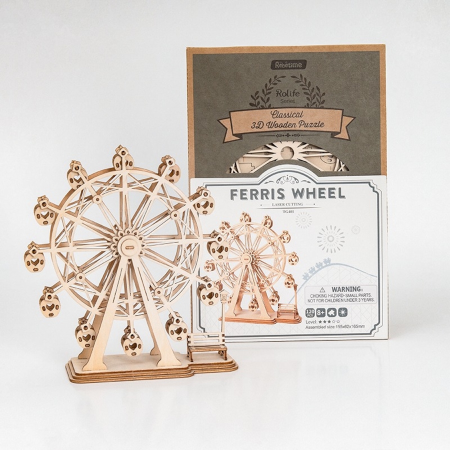Image 983055_ALTMORE3.jpg, Product 983-055 / Price $14.97, Rolife Ferris Wheel TG401 3D Wooden Puzzle - 120 Pieces, Educational STEM Toy from Tradeopia on TSC.ca's Toys & Hobbies department
