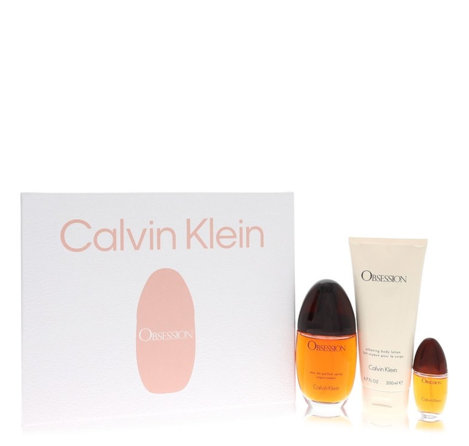 Image 983740.jpg, Product 983-740 / Price $114.48, Obsession By Calvin Klein Gift Set -- 3.4 Oz Eau De Parfum Spray + 6.7 Oz Body Lotion + .5 Oz Mini EDP Spray For Women from Calvin Klein on TSC.ca's Beauty department