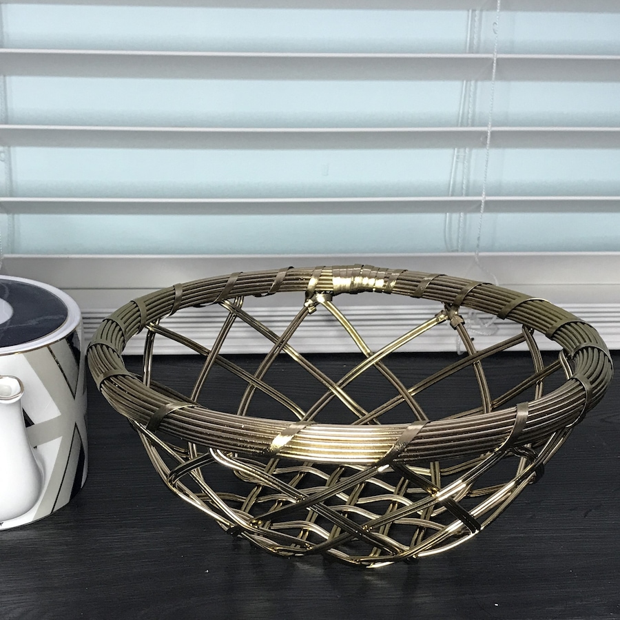 Image 985668_ALTMORE1.jpg, Product 985-668 / Price $185.00, Elegance Gold Metallic 9" round basket from Elegance Tableware on TSC.ca's Kitchen department