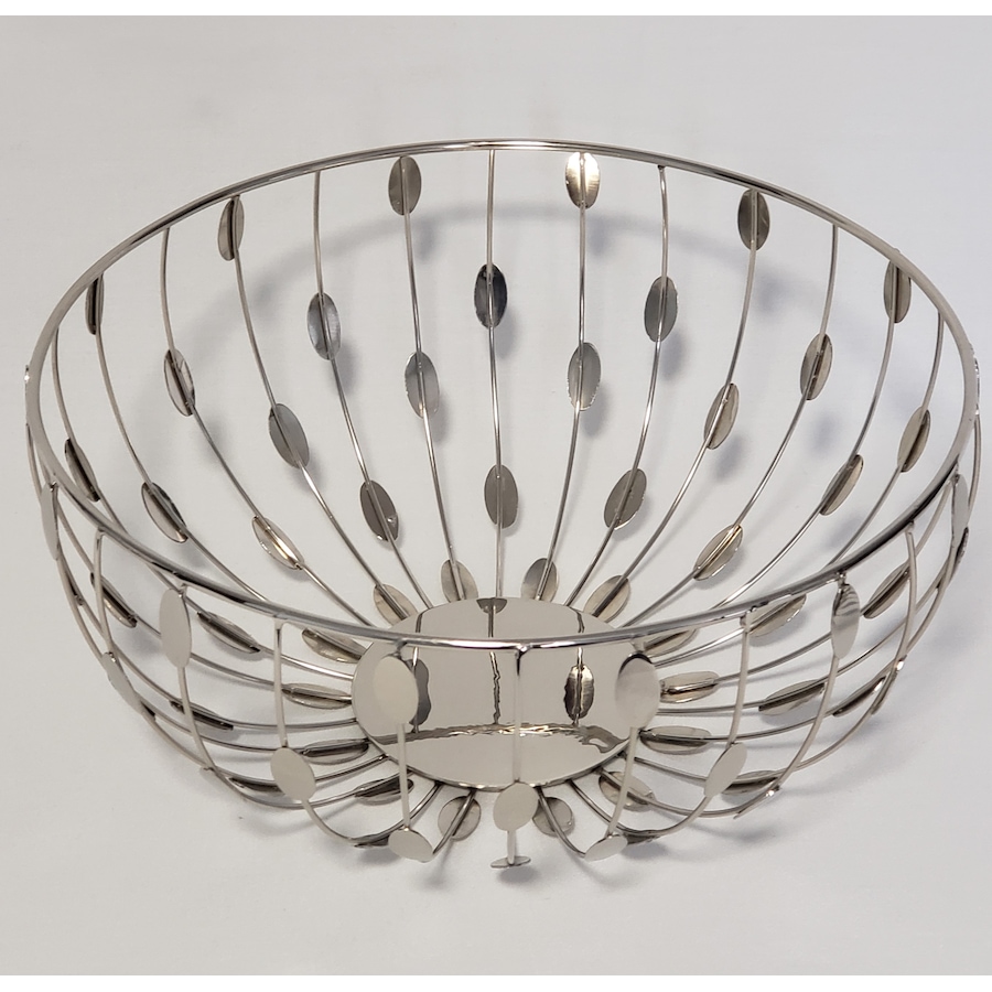 Image 985680.jpg, Product 985-680 / Price $77.00, Elegance Silver Metallic 9" round basket from Elegance Tableware on TSC.ca's Kitchen department