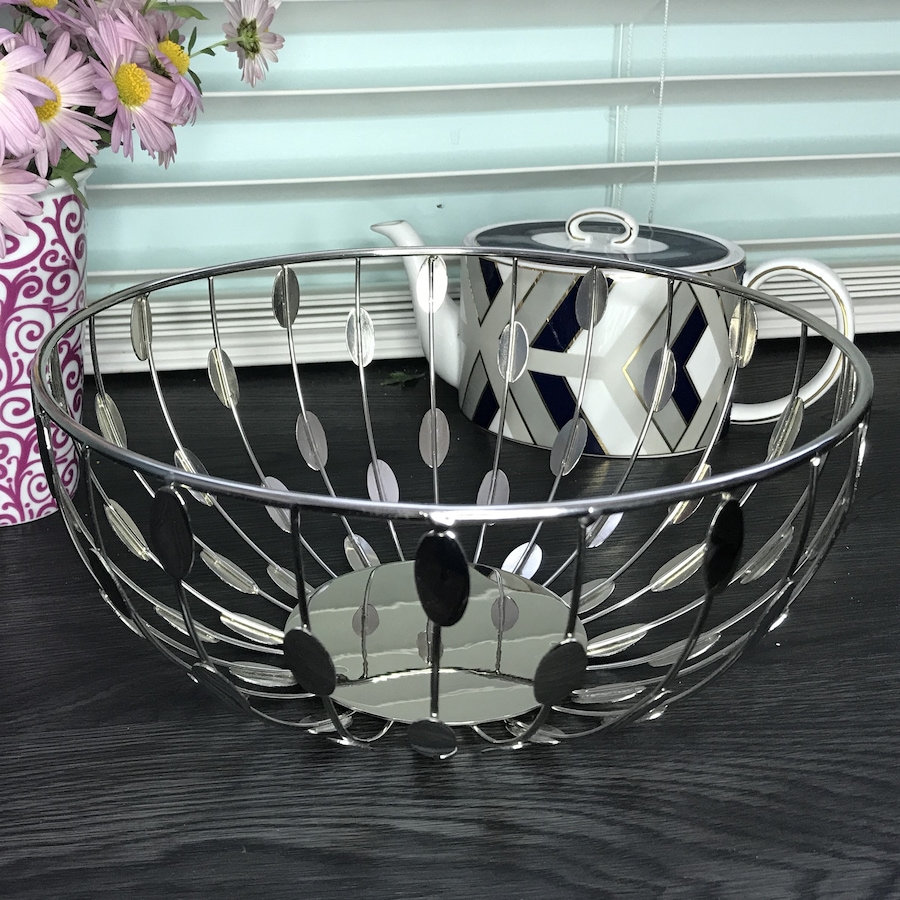 Image 985680_ALTMORE1.jpg, Product 985-680 / Price $77.00, Elegance Silver Metallic 9" round basket from Elegance Tableware on TSC.ca's Kitchen department