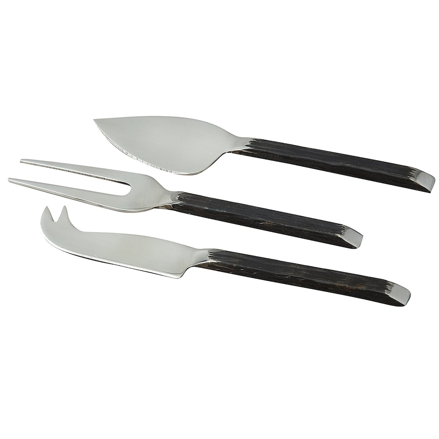 Image 985703.jpg, Product 985-703 / Price $37.00, Elegance Gibraltar 3-pc Cheese Set (2 Tone Black Matte & Stainless Steel) from Elegance Tableware on TSC.ca's Kitchen department