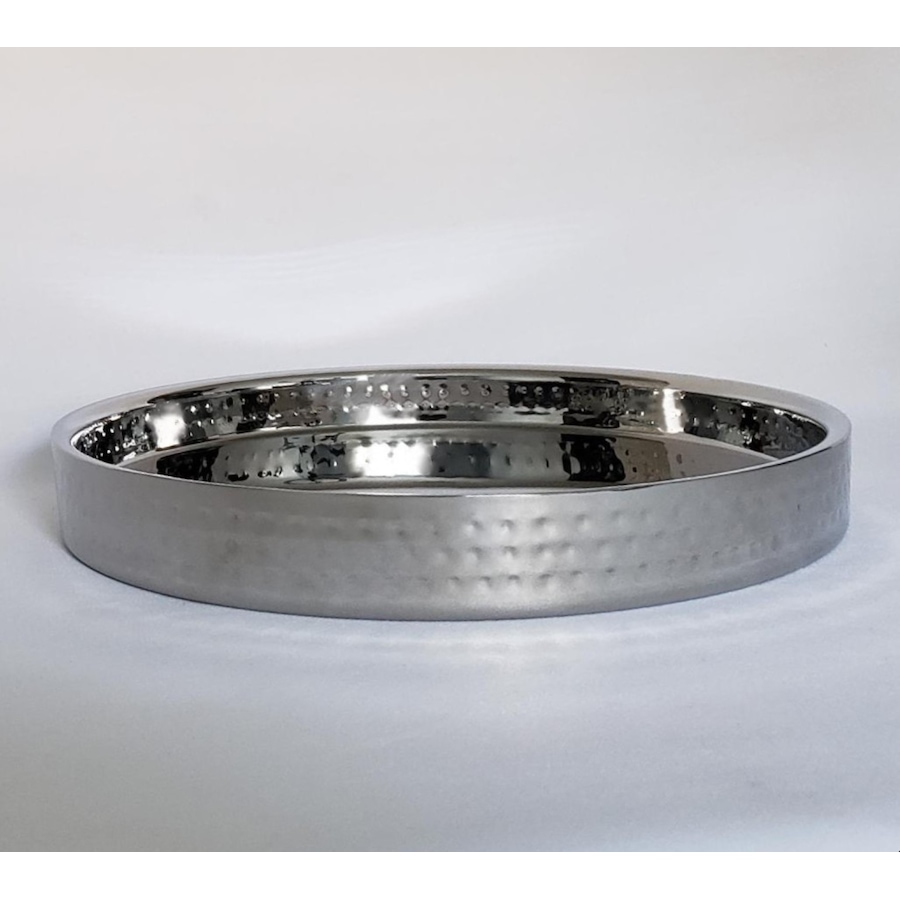 Image 985709.jpg, Product 985-709 / Price $65.00, Stainless Steel Elegance Silver Double wall bar tray 12.5" dia from Elegance Tableware on TSC.ca's Kitchen department