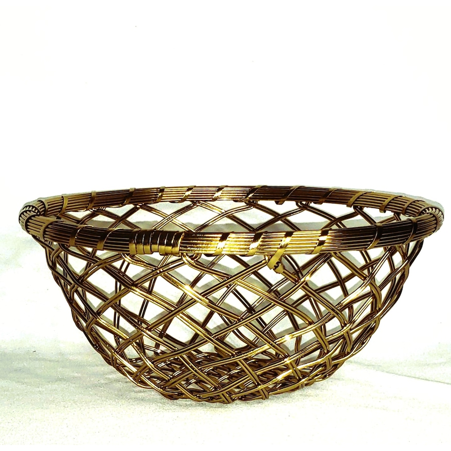 Image 985732.jpg, Product 985-732 / Price $43.00, Elegance Gold Metallic 12" round basket from Elegance Tableware on TSC.ca's Kitchen department