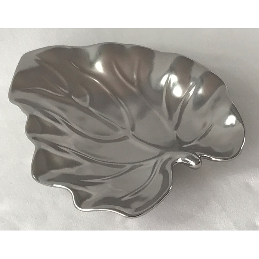 Image 985743.jpg, Product 985-743 / Price $32.00, Elegance BotanicCollection Titanium Porcelain Matt Elegance Silver leaf plate 9" from Elegance Tableware on TSC.ca's Kitchen department