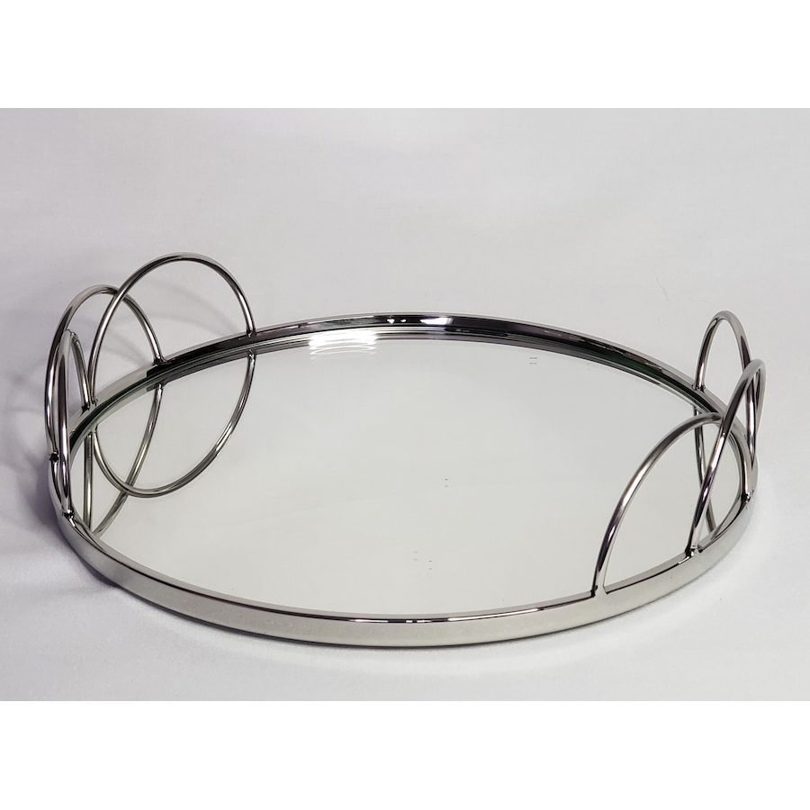 Image 985745.jpg, Product 985-745 / Price $92.00, Elegance Silver Stainless Steel Round vanity tray with mirror 13" from Elegance Tableware on TSC.ca's Kitchen department