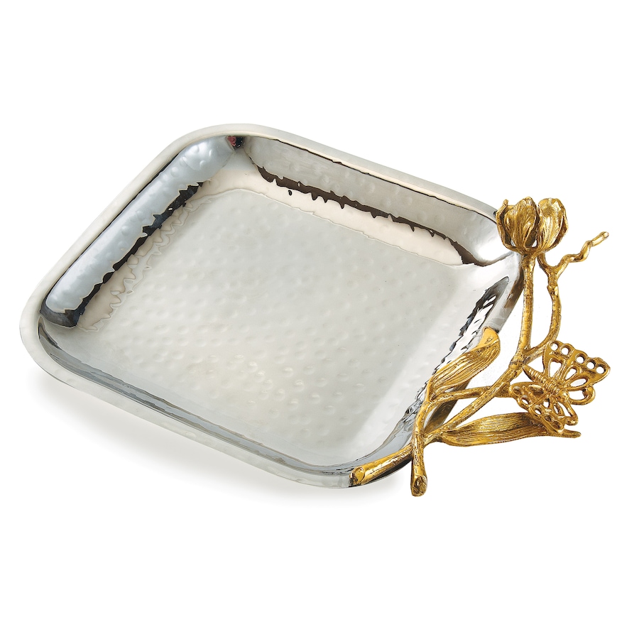 Image 985822.jpg, Product 985-822 / Price $42.00, Elegance Gold Butterfly square tray from Elegance Tableware on TSC.ca's Kitchen department