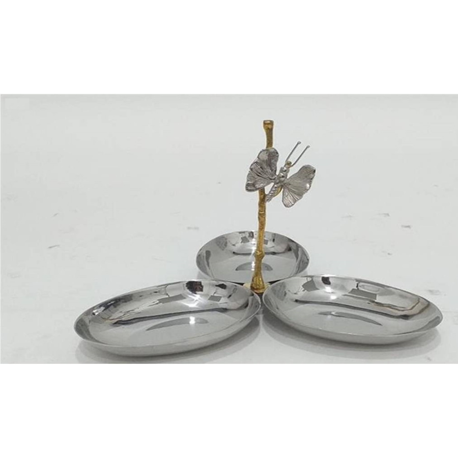 Image 985839.jpg, Product 985-839 / Price $77.00, Elegance Dragonfly triple dish- 6 x 4 3/4" , Handle 8.5" High from Elegance Tableware on TSC.ca's Kitchen department