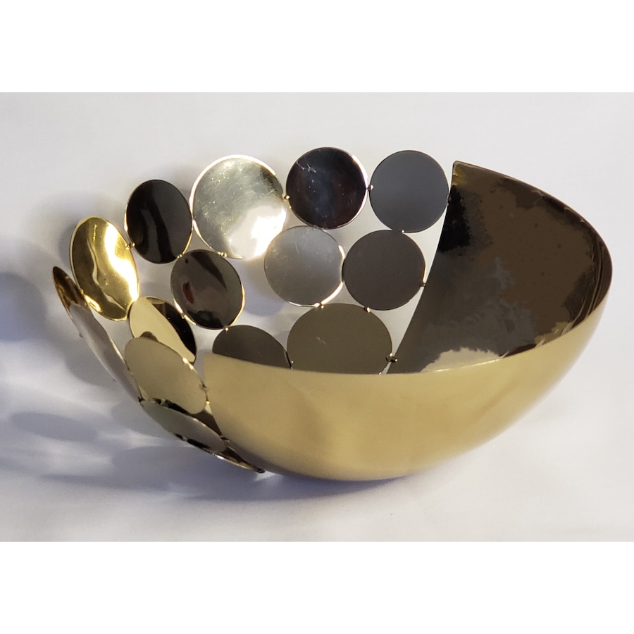 Image 985866.jpg, Product 985-866 / Price $103.00, Elegance Gold Metallic Round Siamese basket 10.25" from Elegance Tableware on TSC.ca's Kitchen department
