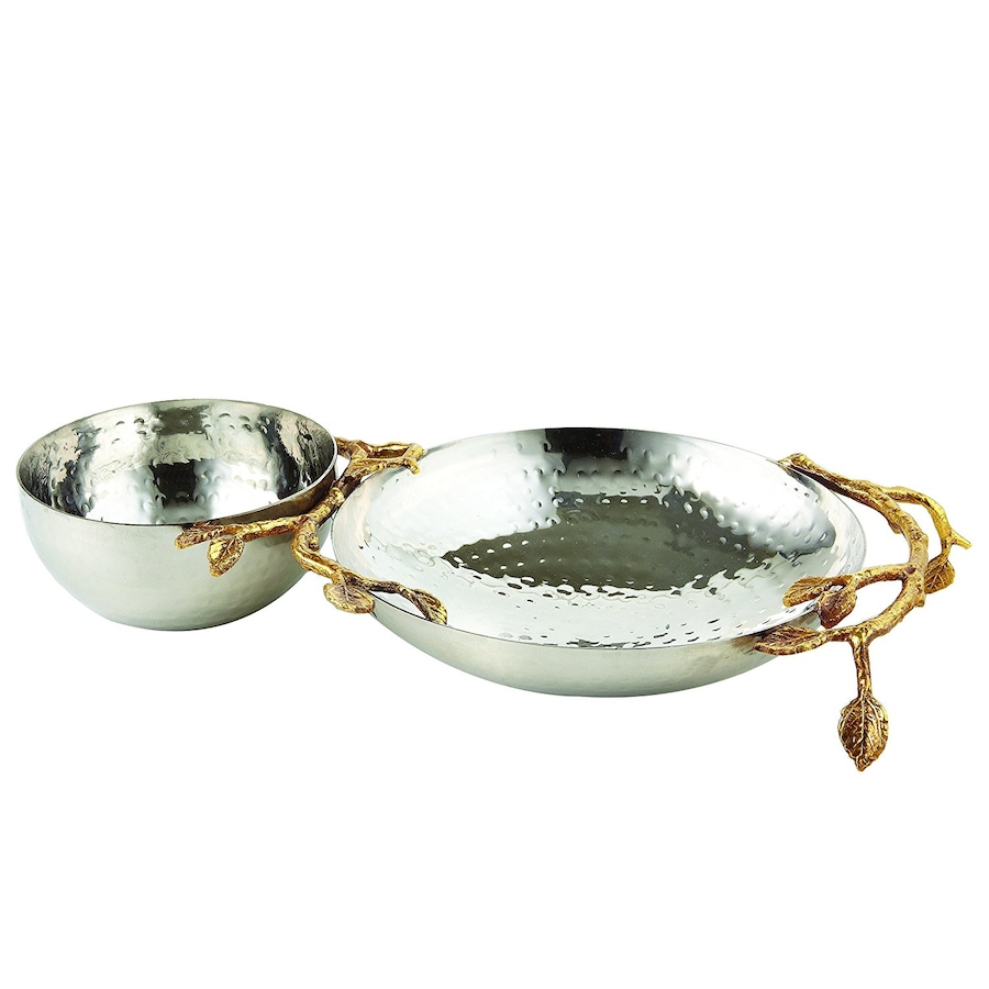 Image 985868.jpg, Product 985-868 / Price $57.00, Elegance Gilt leaf chip and dip from Elegance Tableware on TSC.ca's Kitchen department