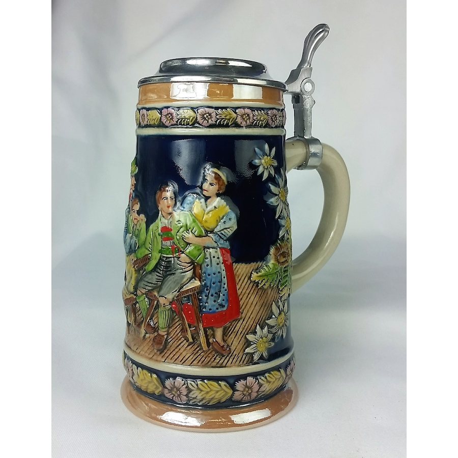 Image 985869.jpg, Product 985-869 / Price $72.00, Elegance Ceramic Stein with Solid Pewter Flat Lid from Elegance Tableware on TSC.ca's Home & Garden department
