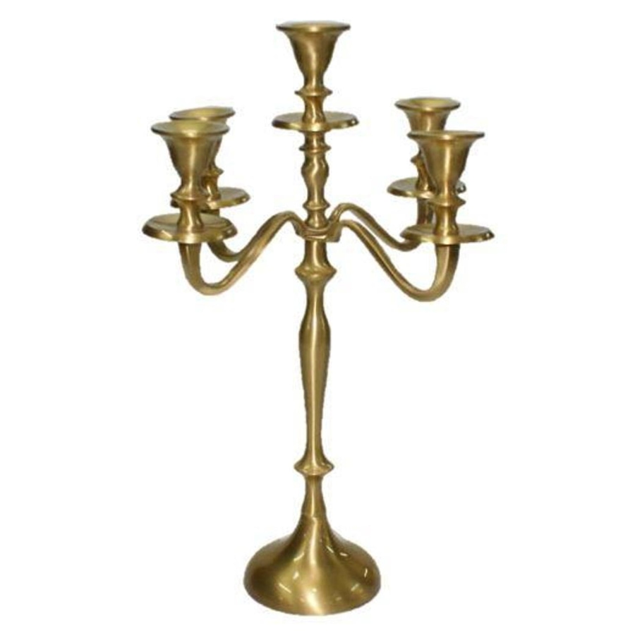 Image 985871.jpg, Product 985-871 / Price $115.00, Elegance Brushed gold 5-lite candelabra H 18.25" from Elegance Tableware on TSC.ca's Kitchen department
