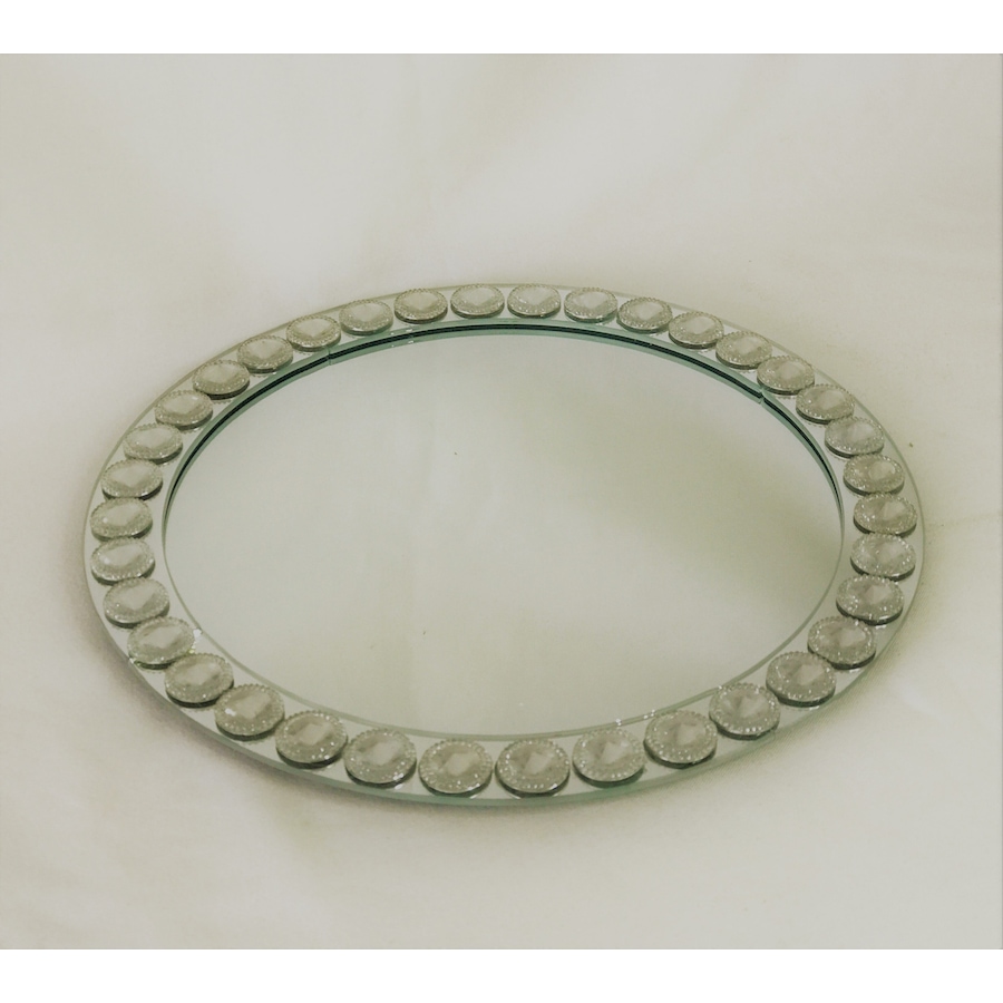 Image 985874.jpg, Product 985-874 / Price $50.00, Elegance Diamond beaded Mirrored charger plate 13 inch dia. from Elegance Tableware on TSC.ca's Kitchen department