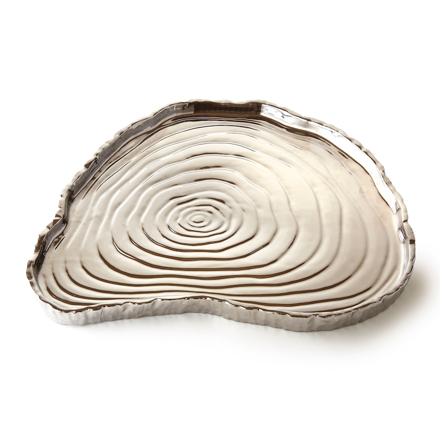 Image 985883.jpg, Product 985-883 / Price $39.00, Elegance Botanic Collection Titanium Porcelain tree bark tray 13 x 12" Elegance Silver from Elegance Tableware on TSC.ca's Kitchen department