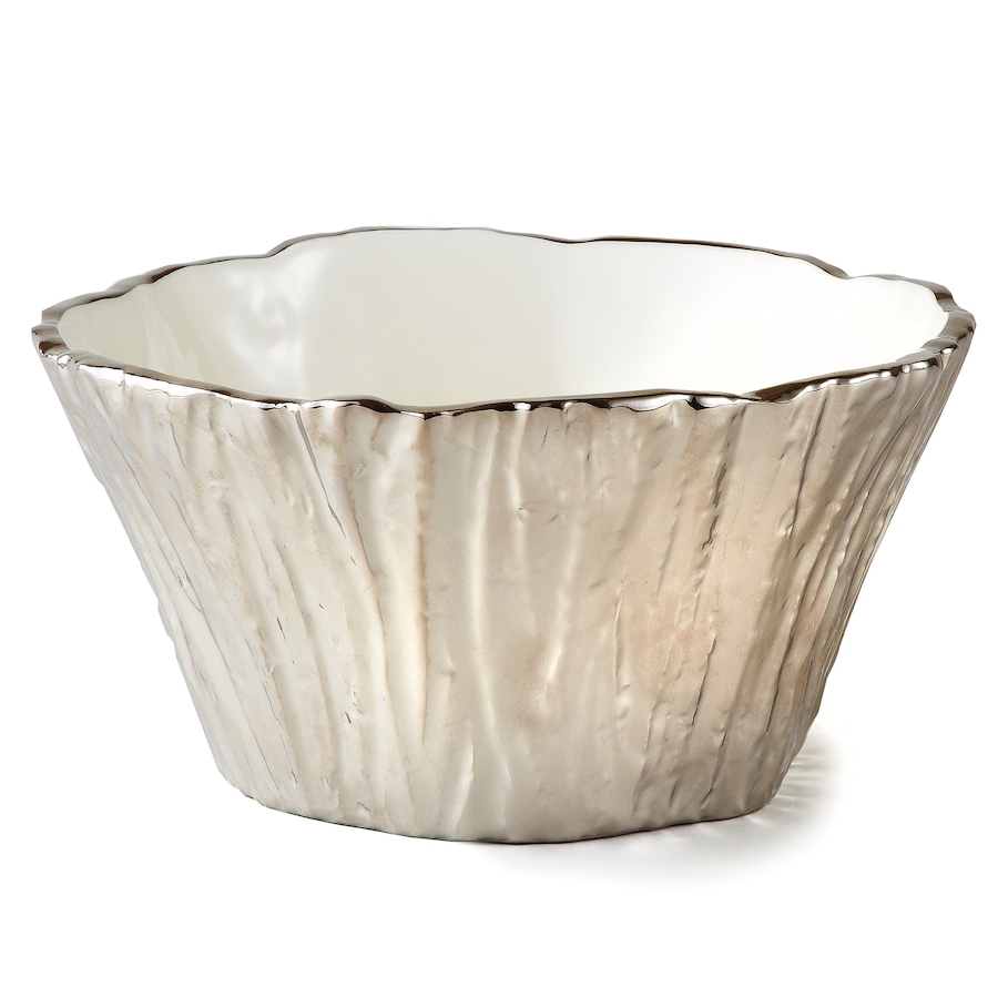 Image 985915.jpg, Product 985-915 / Price $40.00, Elegance Botanic Collection Titanium Porcelain  tree bark bowl 8" Elegance Silver from Elegance Tableware on TSC.ca's Kitchen department